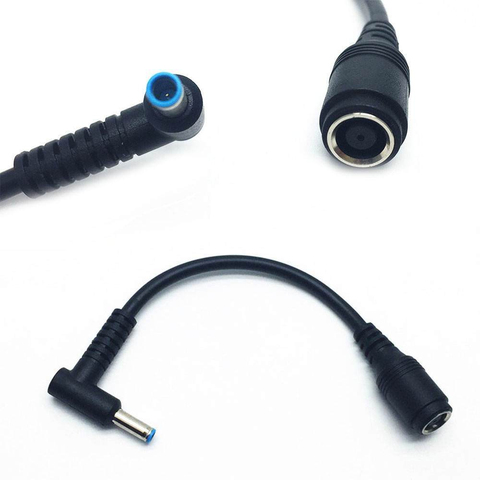 Carga de energía CC Cable Adaptador convertidor, 7,4x5,0 a 4,5x3,0, para HP, negro, 15,8 cm ► Foto 1/1