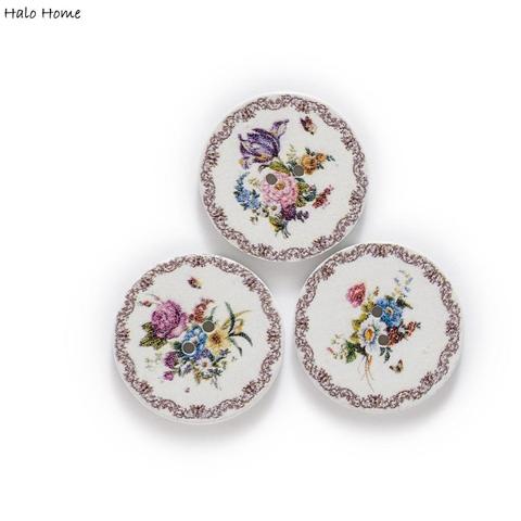 50 Uds flor Series Retro blanco botones de madera para hecho a mano para coser a libro de recortes ropa artesanal accesorios regalo Tarjeta de 15-25mm ► Foto 1/3