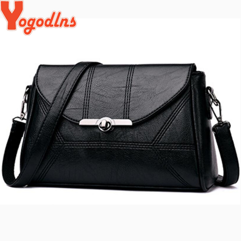 Yogodlns diseñador Simple mujeres hombro bolso de moda bolso de mano bolso cruzado de cuero PU para las mujeres 2022 Nuevo Negro y Winered ► Foto 1/6