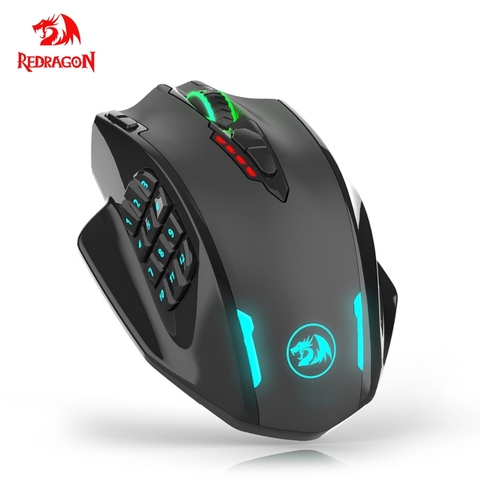 Redragon-ratón inalámbrico para videojuegos M913, dispositivo ergonómico programable con Cable RGB, 2,4G, 16 botones, 16000 DPI ► Foto 1/6