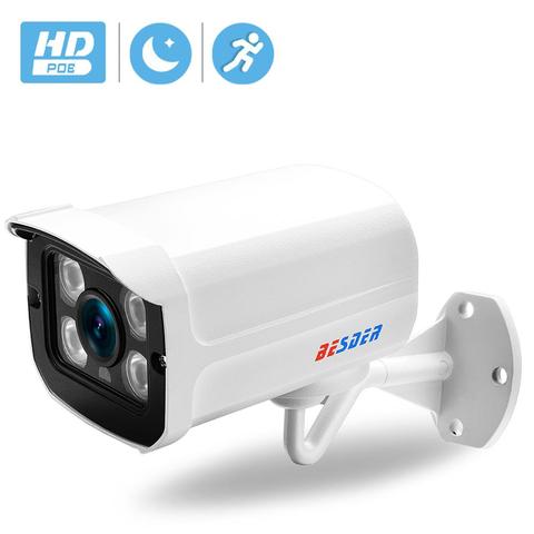 BESDER-cámara IP tipo bala para exteriores, sistema de seguridad CCTV de Metal y aluminio, impermeable, 720P, 960P, 1080P, 4 uds, matriz IR, LED, ONVIF ► Foto 1/6