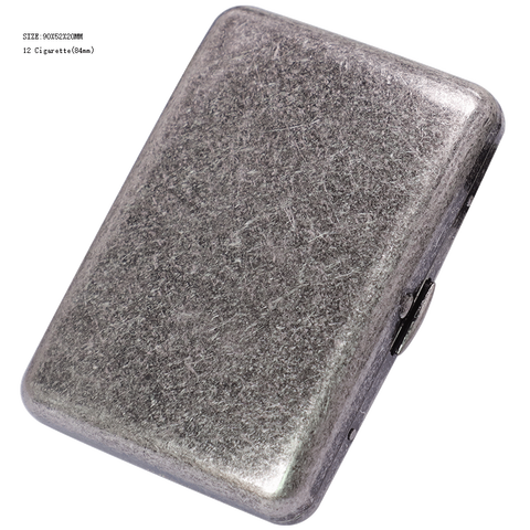 KUBOY-caja para cigarrillos para hombre y mujer, de Metal, latón, plata, Color sólido, 84mm, 12-16 ► Foto 1/6