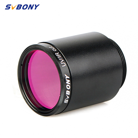 SVBONY Filtro de corte UV / IR de 1,25 pulgadas, óptica de telescopio, filtro rojo, cámara CCD con montaje en C, adaptador de barril de cámara de vídeo de 1,25 