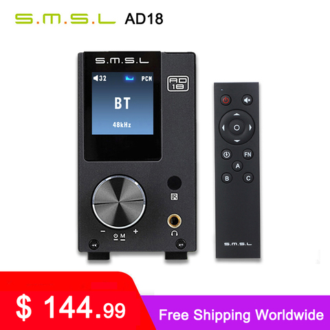 SMSL-Amplificador de Audio Digital AD18, Bluetooth 4,2, USB, DAC, Hifi, 2,1 estéreo, profesional, 80W ► Foto 1/6