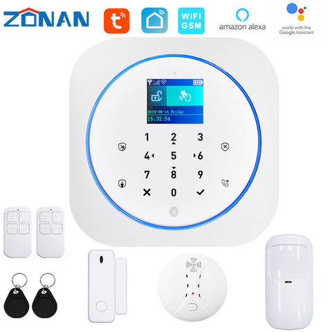 Tuya-sistema de alarma de seguridad Gsm con WIFi, detector de humo, compatible con la aplicación de Control, hogar inteligente, kits de alarma inalámbricos ► Foto 1/6