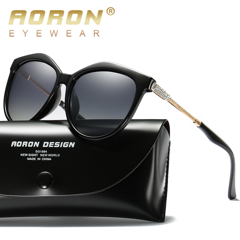 AORON-Gafas de sol con diseño clásico de ojo de gato para dama, lentes de sol polarizados de lujo, redondos y a la moda, diseño de lente óptica de espejo reflectante, con UV400 ► Foto 1/6