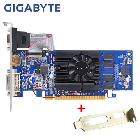 Gigabyte-tarjeta de vídeo G210, 1GB, NVIDIA GT G 210 GT210 512M, tarjetas gráficas DDR3, GPU, pantalla de ordenador de escritorio, mapa de computadora, ATX, MATX, HTPC, VGA ► Foto 1/6