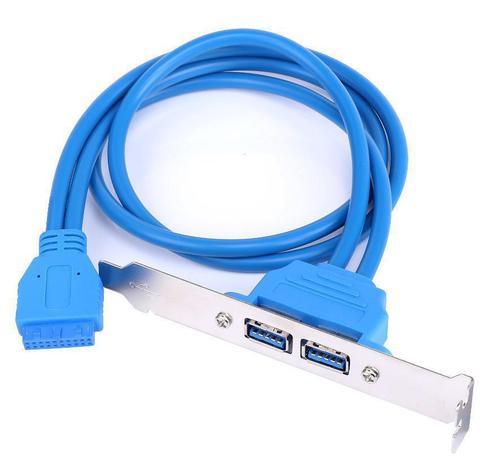 Cable de extensión deflector de 20 pines a doble USB 3,0, adaptador deflector de 50cm, soporte de expansión de Panel trasero USB de alta velocidad para PC y ordenador ► Foto 1/6