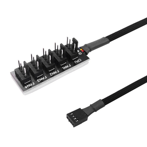 Cable divisor de CPU, 40cm, 1 a 5, 4 pines/3 pines Molex TX4 PWM, divisor de concentrador de CPU, carcasa de PC, refrigerador de chasis, Cable de extensión de alimentación, controlador adaptador ► Foto 1/6