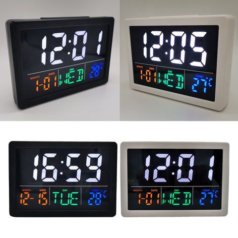 Alarma de mesa eléctrica, reloj Digital LED, reloj de mesita de noche con USB/batería, 8 tonos, decoración de estudio de oficina, regalo para amigos ► Foto 1/6