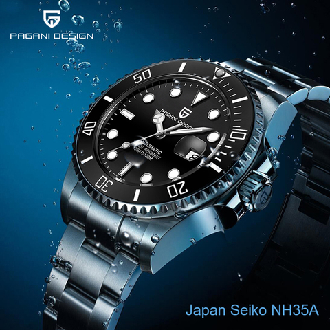 PAGANI DESIGN-Reloj de pulsera de acero inoxidable para hombre, de zafiro, resistente al agua, japonés, NH35A ► Foto 1/6
