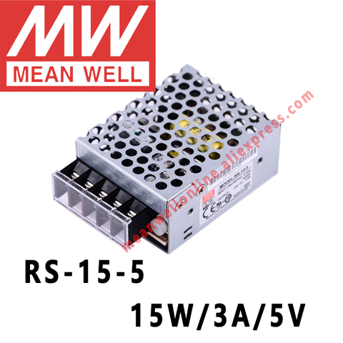 Mean Well-fuente de alimentación conmutada de salida única, RS-15-5 AC/DC 15W/3A/5V, tienda en línea meanwell ► Foto 1/4