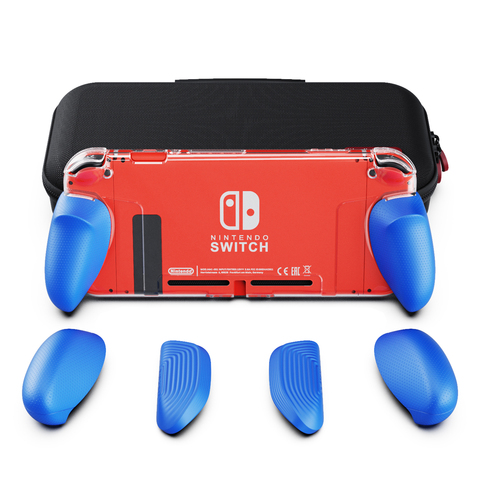 Skull & Co-funda de cristal con empuñaduras reemplazables, funda protectora transparente, bolsa de almacenamiento para Nintendo Switch ► Foto 1/1