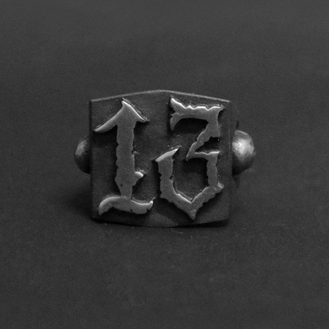 Anillo Punk rock de 13 letras para mujer, anillos de acero inoxidable de estilo masculino, joyería Retro de boda personalizada, OSR452 ► Foto 1/5