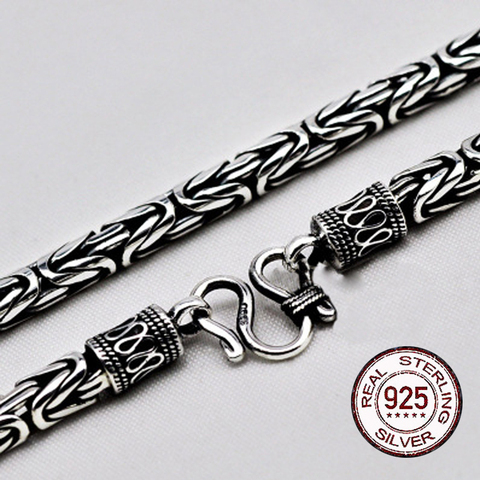 Collar de joyería S925 hecho a mano para hombre, 4MM, 5MM, 6MM de ancho, cadena King ► Foto 1/6