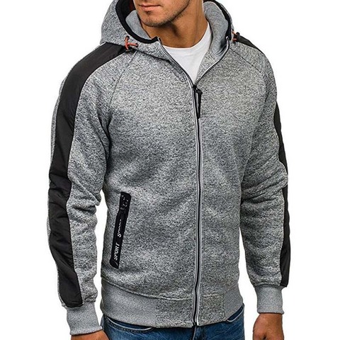 Sudadera con capucha de talla grande 3xl para hombre, cárdigan de manga completa con cremallera, sudaderas informales ajustadas de color sólido, Otoño e Invierno ► Foto 1/6