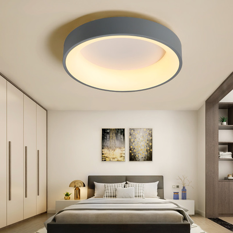 Lámpara de techo LED moderna para interior, luces clásicas para sala de estar, estudio, dormitorio, pasillo, de colores gris o blanco ► Foto 1/6