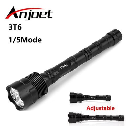 Anjoet-linterna LED potente de 6000LM, luz táctica militar de autodefensa, lámpara de caza, 18650, 3 x Cree, XML, T6 ► Foto 1/6