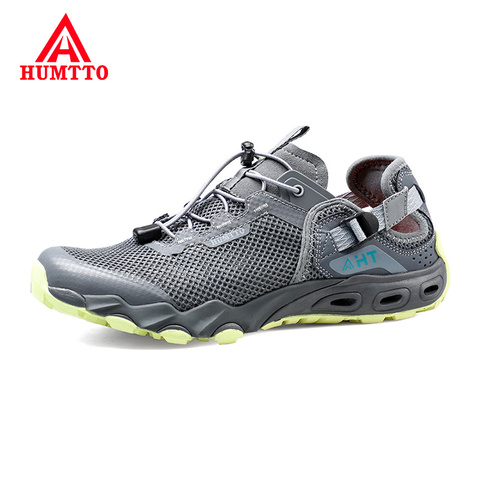 Hutto-zapatos acuáticos transpirables para hombre, zapatillas de verano, zapatos para agua para hombre, banda elástica ligera para exteriores, para playa, talla grande ► Foto 1/6