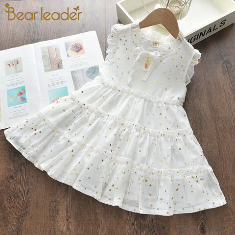 Bear Leader-vestido de princesa para niñas, trajes de fiesta para niños, trajes de lentejuelas de estrellas, moda, 3 a 7 años, novedad de verano ► Foto 1/6