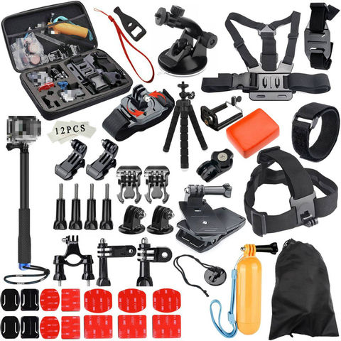 Juego de accesorios para Gopro hero 8, 7, 6, 5, 4, 3 vías, palo de selfie para Eken h8r, xiaomi, osmo action yi, funda EVA ► Foto 1/6