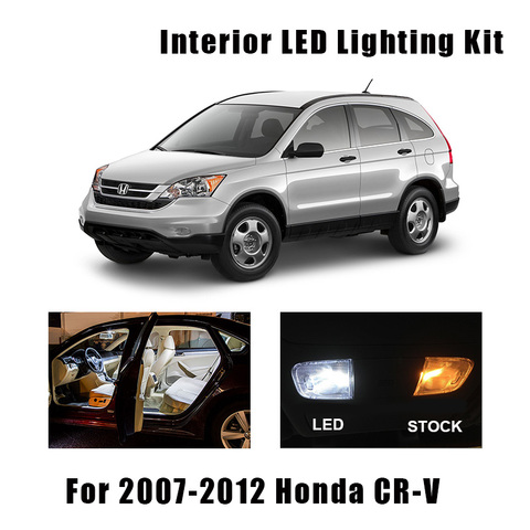 8 Uds blanco luz LED Interior bombillas para el techo Kit apto para Honda CRV CR-V 2007, 2008, 2009, 2010, 2011, mapa de 2012 licencia de bóveda de la lámpara ► Foto 1/6