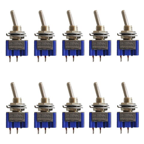 Miniinterruptor de encendido y apagado de 2 pines, SPST, 2 posiciones, 6A, 250VAC, MTS-101 ► Foto 1/6