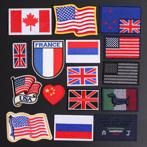 Parches de hierro con bandera nacional de Francia para mochilas, decoración de ropa, parche bordado de brazo militar, insignia, accesorios de pegatinas DIY ► Foto 1/6