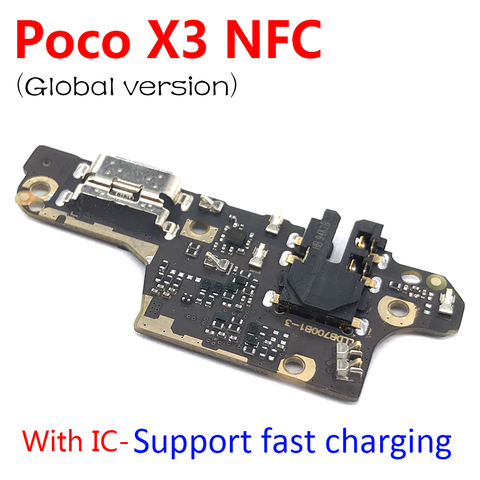 Placa de carga PCB flexible para móvil, Conector de puerto USB, versión Global, NFC, Xiaomi POCO X3, pieza de repuesto ► Foto 1/4
