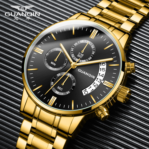 GUANQIN Relogio Masculino hombres relojes de lujo famosa marca superior de moda de los hombres vestido Casual reloj militar de cuarzo relojes de pulsera Saat ► Foto 1/6