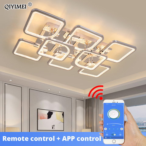 Lámpara de araña LED moderna con control remoto, luz de interior atenuable para dormitorio, restaurante, estudio, comedor, sala de estar, accesorios de iluminación para el hogar ► Foto 1/6