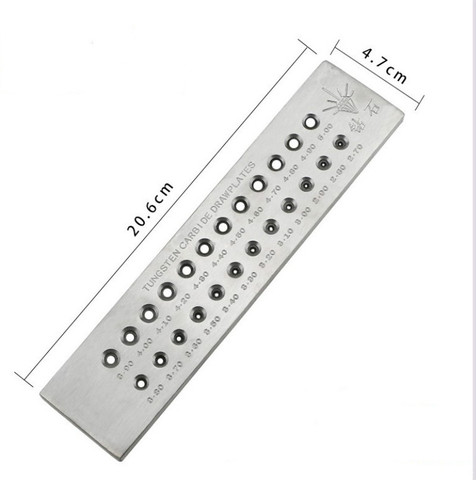 Placa de dibujo de alambre de tungsteno de aleación dura con agujero redondo, 1 pieza, 24 agujeros, fabricación de joyas doradas y plateadas, placa de dibujo de 2,70-5,00mm ► Foto 1/4