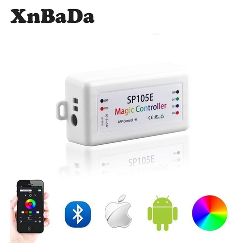 SP105E Bluetooth Control colorido Control WS2801 WS2811 WS2812B SK6812 APA102 WS2813 WS2815 tira de luz Led DC5-24V ► Foto 1/4