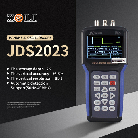 Osciloscopio de mano 1 canales 20MHz osciloscopio 200MSa/s Kit de osciloscopio Digital con funda carcasa box Jinhan JDS2023 ► Foto 1/1