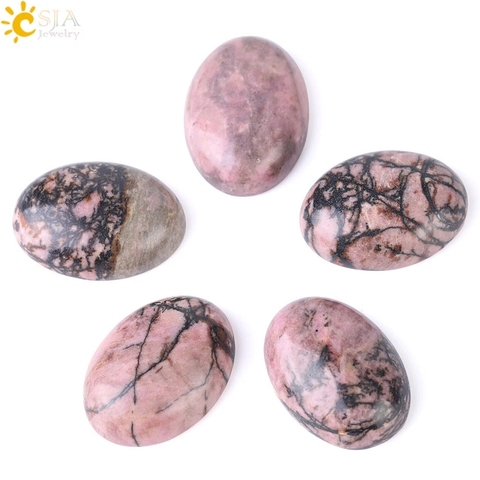 CSJA-gemas sueltas de Rodonita para hombres y mujeres, cuentas de cabujón de piedra Natural, abalorio curativo, joyería hecha a mano, F527 ► Foto 1/6