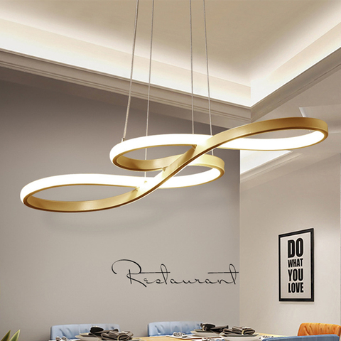 Luces colgantes LED modernas para Decoración de cocina, lámpara colgante nórdica curvada Simple para sala de estar, Loft y casa ► Foto 1/6