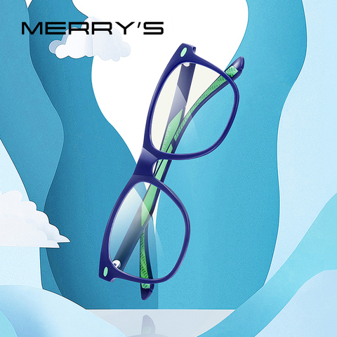 MERRYS-gafas con bloqueo de luz azul para niños y niñas, gafas para juegos de ordenador, Rayo Azul, S7102 ► Foto 1/6