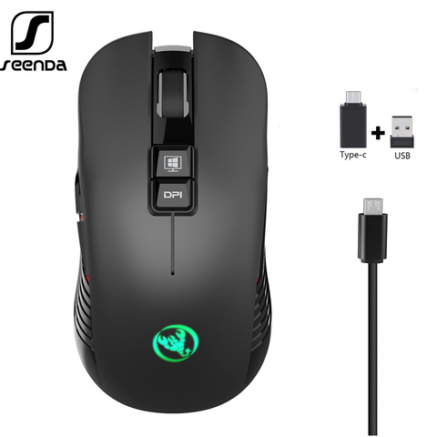 SeenDa-ratón inalámbrico USB-C para videojuegos, recargable, 2,4G, 3600DPI, 7 botones, tipo-c, silencioso, para Macbook, portátil, PC ► Foto 1/6