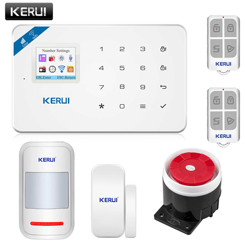 ALARMA DE SEGURIDAD PARA EL HOGAR anfitrión aplicación remota Control KERUI W18 WIFI sistema de alarma inalámbrico GSM Eas Kit de ALARMA DE SEGURIDAD PARA EL HOGAR anfitrión con la sirena ► Foto 1/6