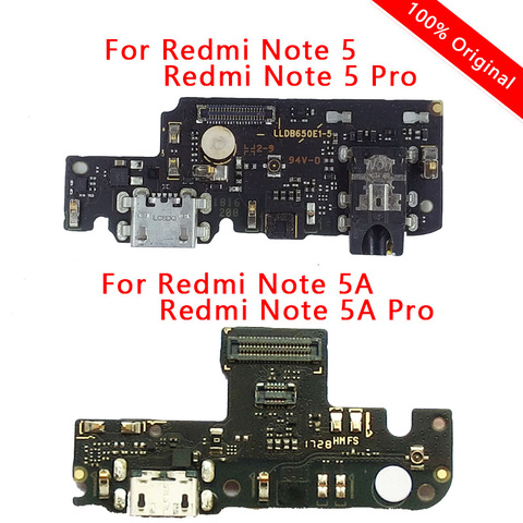 Puerto de carga Original para Xiaomi Redmi Note 5A Prime, base de circuito impreso, conector flexible, placa de carga USB para Redmi Note 5, repuestos profesionales ► Foto 1/5