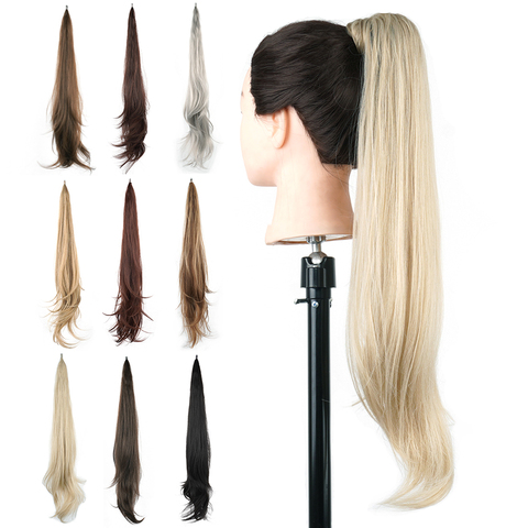 Cola de Caballo Soowee larga en capas, extensión de cabello sintético, cola de poni rubia, pelo Flexible, postizos colitas ► Foto 1/6