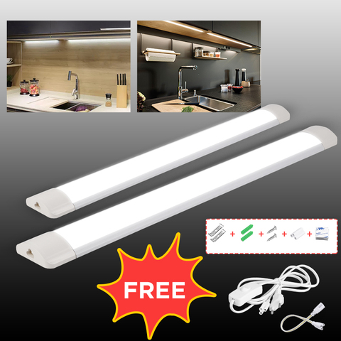 Barra de luces Led para cocina, perfil de 10W, 20W, tubo T5, iluminación interior, 30cm, 50cm, lámpara de pared, luces para armario de cocina, AC85-265V ► Foto 1/6