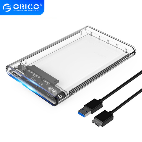 Carcasa de disco duro ORICO 2139U3 de 2,5 pulgadas, carcasa de disco duro USB3.0 transparente, compatible con protocolo UASP para HDD de 7-9,5mm ► Foto 1/6