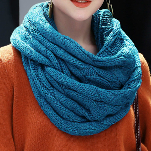 De moda bufanda Snood de punto cálido invierno bufanda de las mujeres de Snud para las mujeres bufanda Infinity bufandas cuello círculo bufanda anillo 2022 ► Foto 1/6