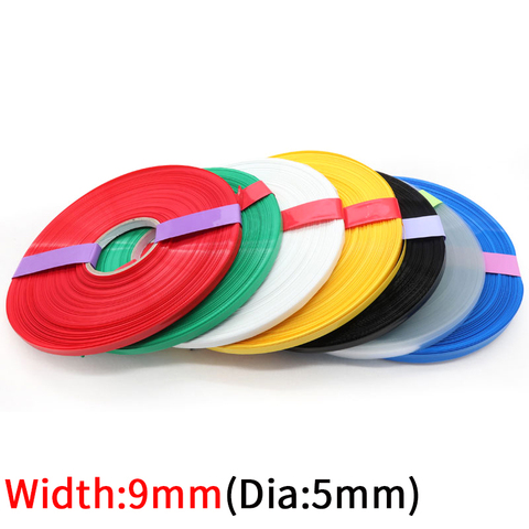 Tubo termorretráctil de PVC de 5M de diámetro y 5mm de ancho y 9mm de grosor, envoltura de película de aislamiento para batería de litio, funda protectora de cables de colores ► Foto 1/3