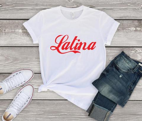 Camiseta estampada roja Latina para mujer, camiseta divertida informal de algodón, camiseta Hipster, NA-636 ► Foto 1/3