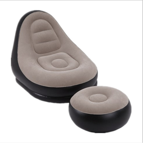 Sofá reclinable inflable con flocado para sala de estar, tumbona plegable de Pedal, sofá perezoso, silla para pícnic, para acampar al aire libre ► Foto 1/6