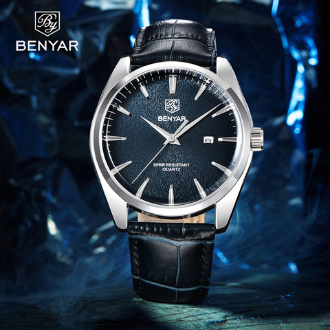 BENYAR-reloj analógico de cuarzo para hombre, accesorio de pulsera resistente al agua con cronógrafo, complemento masculino de marca de lujo con diseño militar ► Foto 1/6