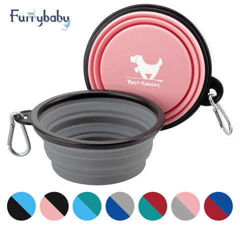 Furrybaby-cuencos plegables para perro, cuenco de agua portátil para perros, para viajar, acampar y caminar, 1 ud. ► Foto 1/6