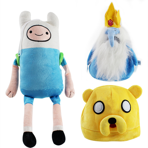 28-45cm promoción aventura juguetes de peluche Finn el rey del hielo Jake sombreros zapatillas dibujos animados suave Animal relleno muñecas ► Foto 1/6